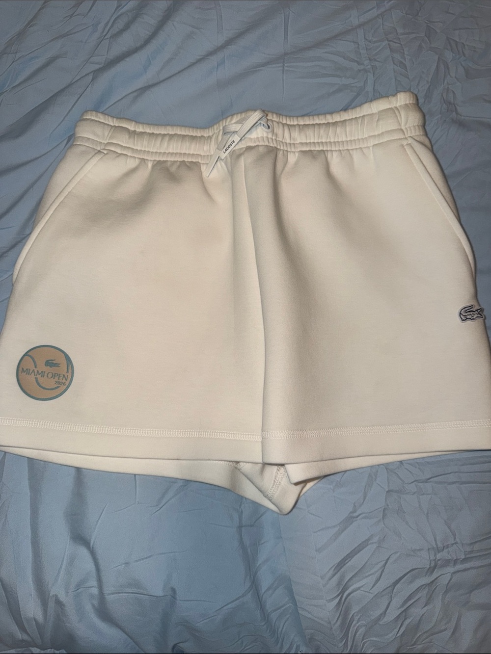 Lacoste Women's Cream Athletic Tennis Shorts